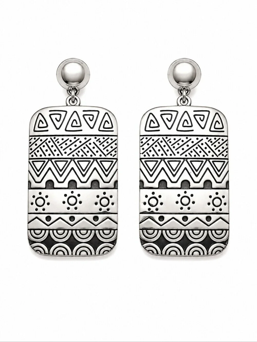 BRIGHTON Africa Stories Tribal Tile Statement Post Earrings